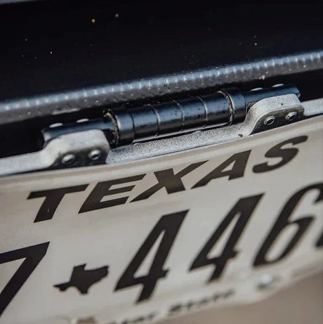 DRT Fabrication Flip up license plate bracket