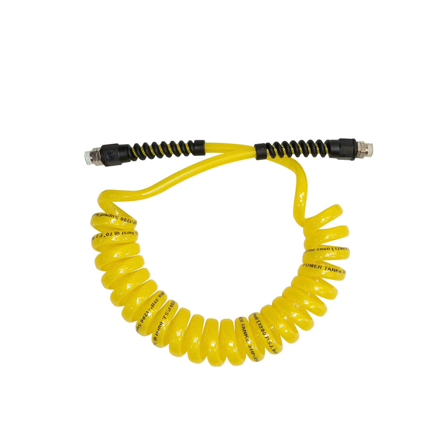 Power Tank Hose Air Hose 10 ft. Coiled 1/4" NPT Male Thread Superflex High Pressure Yellow Power Tank