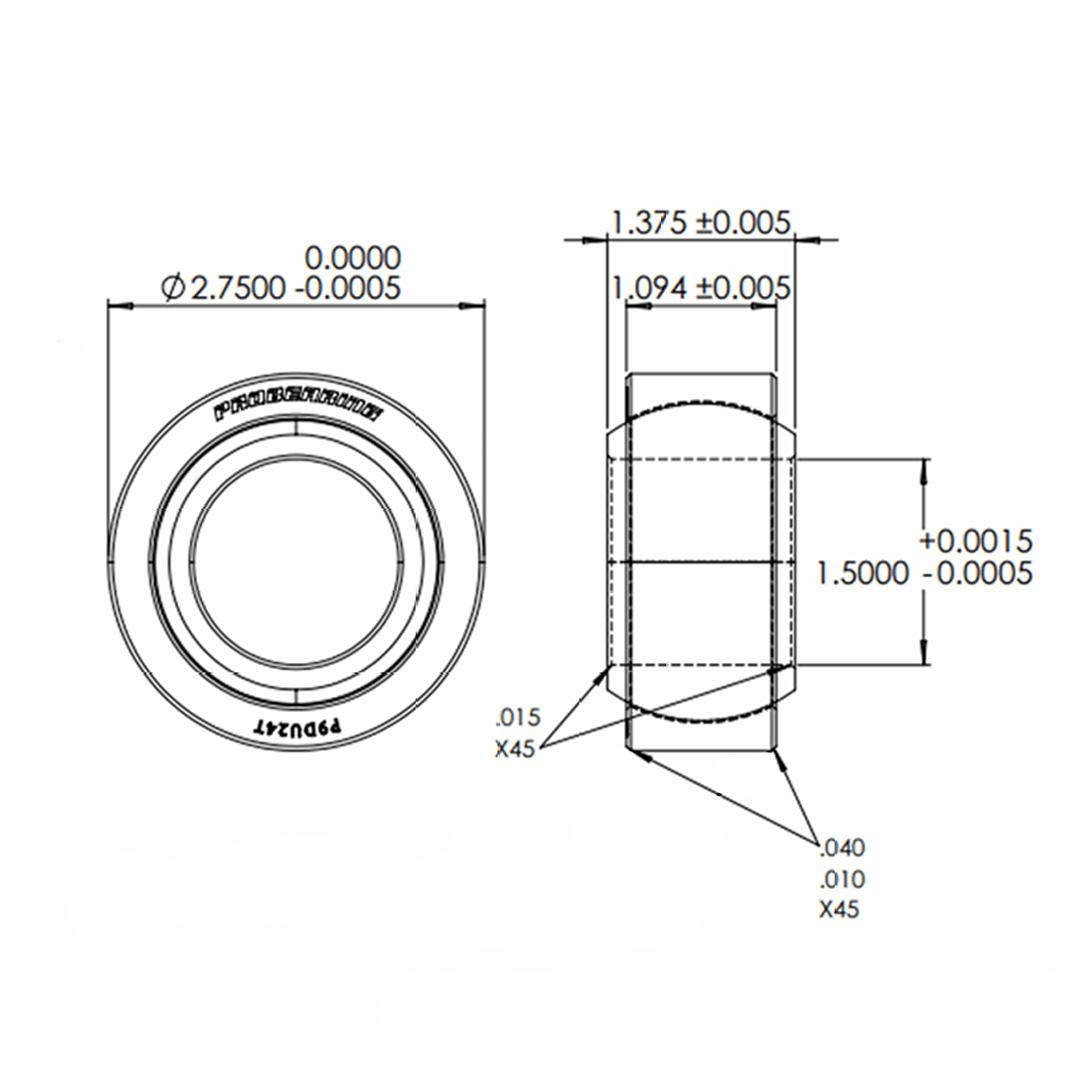 PROBEARING Universal Pro 9 Series Spherical Bearing | 1.5" Bore x 2.75" Race | 4140 Alloy Steel