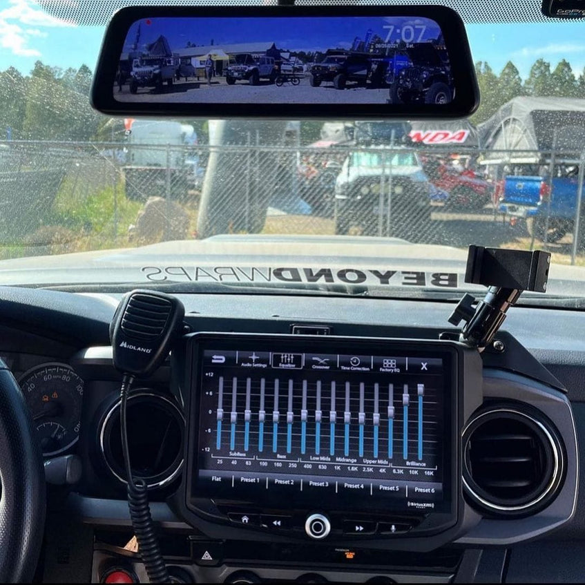 TacomaForce CLEAR-VIEW UNIVERSAL REAR VIEW MIRROR REPLACEMENT MONITOR WITH DVR AND BACKUP CAMERA KIT