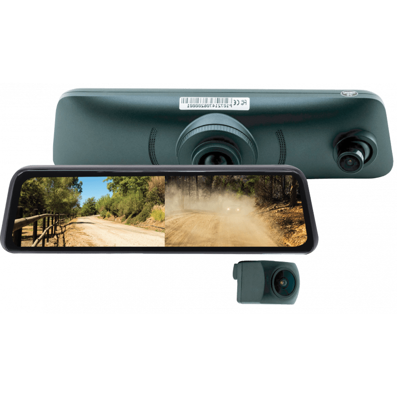 TacomaForce CLEAR-VIEW UNIVERSAL REAR VIEW MIRROR REPLACEMENT MONITOR WITH DVR AND BACKUP CAMERA KIT