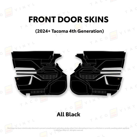 TacomaForce Front Driver/ Passenger / All Black 4th Gen Tacoma Door Skins
