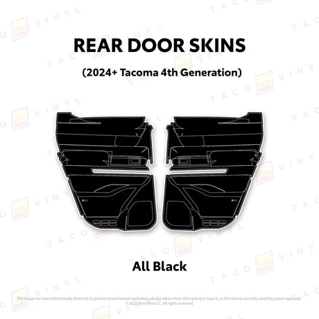TacomaForce Rear Driver/ Passenger / All Black 4th Gen Tacoma Door Skins