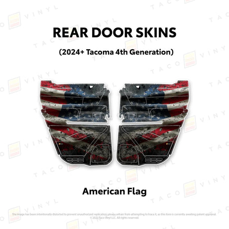 TacomaForce Rear Driver/ Passenger / American Flag 4th Gen Tacoma Door Skins
