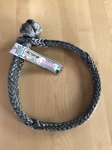 TacomaForce Soft Shackle 10 Inch Soft Shackle 7/16 Diameter Standard Duty Gray Factor 55