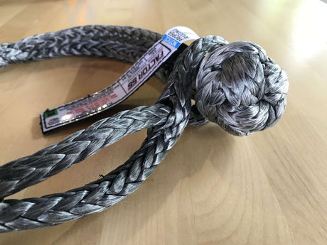 TacomaForce Soft Shackle 10 Inch Soft Shackle 7/16 Diameter Standard Duty Gray Factor 55