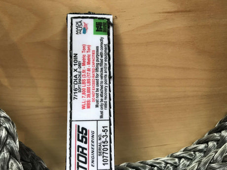 TacomaForce Soft Shackle 10 Inch Soft Shackle 7/16 Diameter Standard Duty Gray Factor 55