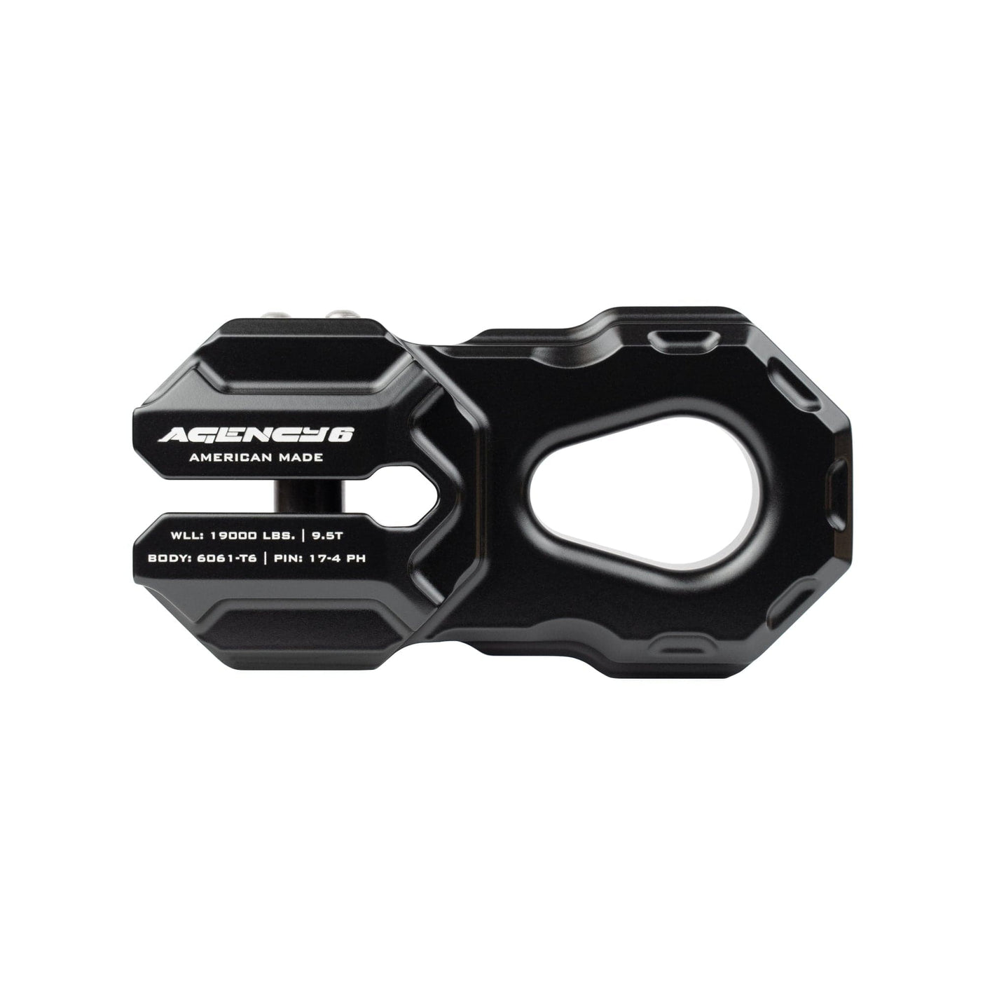 Agency6.com Off Road Adventure Agency 6™ Billet Winch Shackle - Black