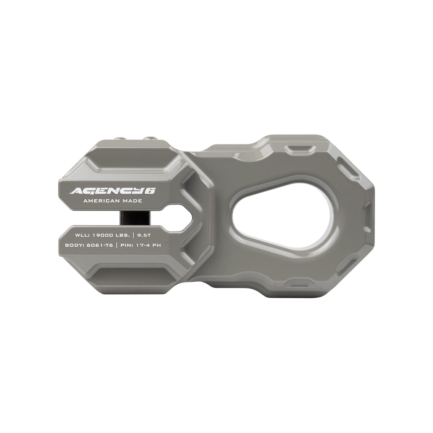 Agency6.com Off Road Adventure Agency 6™ Billet Winch Shackle - Earth Grey