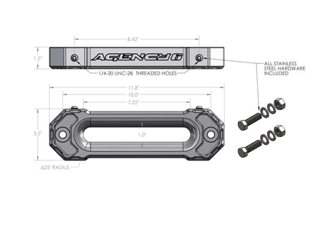 Agency6.com Off Road Adventure Agency 6™ Fairlead (1.5" Thick) - Red