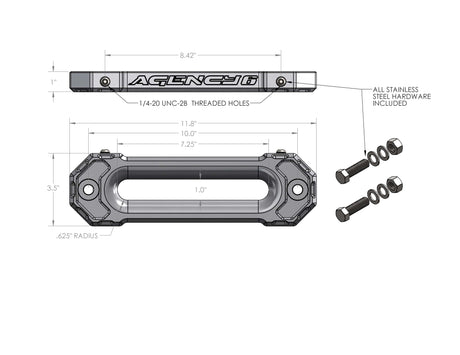 Agency6.com Off Road Adventure Agency 6™ Winch Fairlead (1.0" Thick) - Red