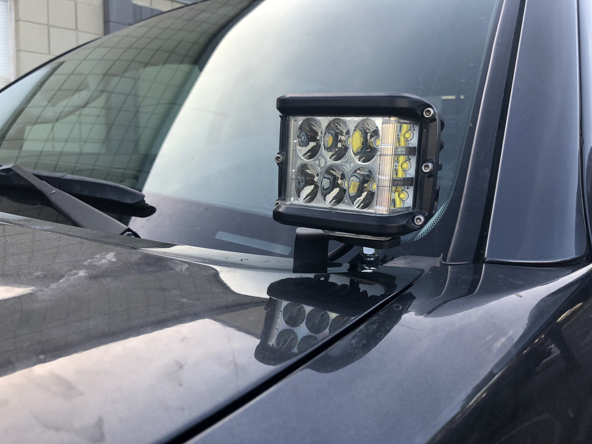 Apex Fabworks Kit Child 2005-2015 Toyota Tacoma Low Profile LED Ditch Light Brackets Kit - (2) 3.5 inch Round Cannon Pod // DITCH LIGHTS SWITCH - AMBER BACKLIGHT - TALL