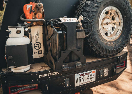 Backwoods Adventure Mods Fuel Storage Jerry's Can Holder - Dual Universal Jerry Can Carrier