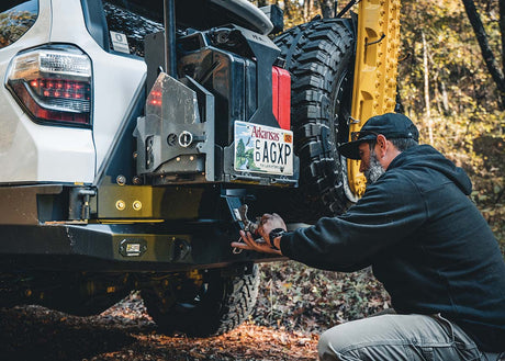 Backwoods Adventure Mods Fuel Storage Jerry's Can Holder - Dual Universal Jerry Can Carrier