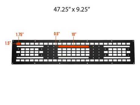 Cali Raised LED Bed Accessories/MOLLE Cali Raised LED Roof Rack Mounted MOLLE Gear Panel