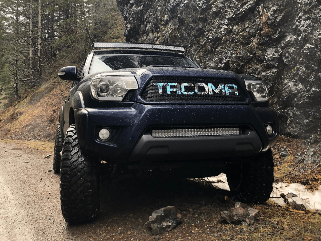 Cali Raised LED LED Light Mount Kits 32" Lower Bumper Flush LED Light Bar Brackets Kit For 2005-2015 Toyota Tacoma