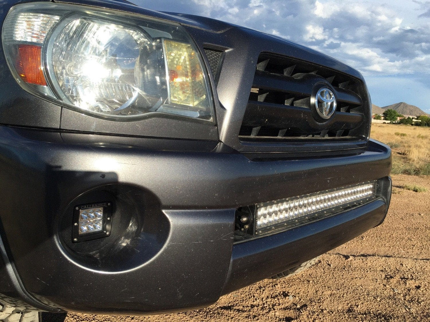 Cali Raised LED LED Light Mount Kits LED Fog Light Pod Replacements Brackets Kit For 2005-2011 Toyota Tacoma