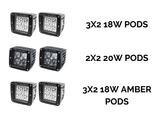 Cali Raised LED LED Light Mount Kits LED Fog Light Pod Replacements Brackets Kit For 2005-2011 Toyota Tacoma