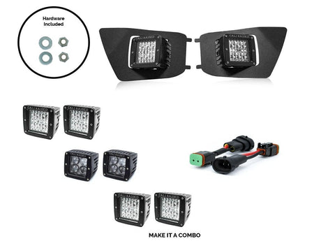 Cali Raised LED LED Light Mount Kits LED Fog Light Pod Replacements Brackets Kit For 2012-2015 Toyota Tacoma