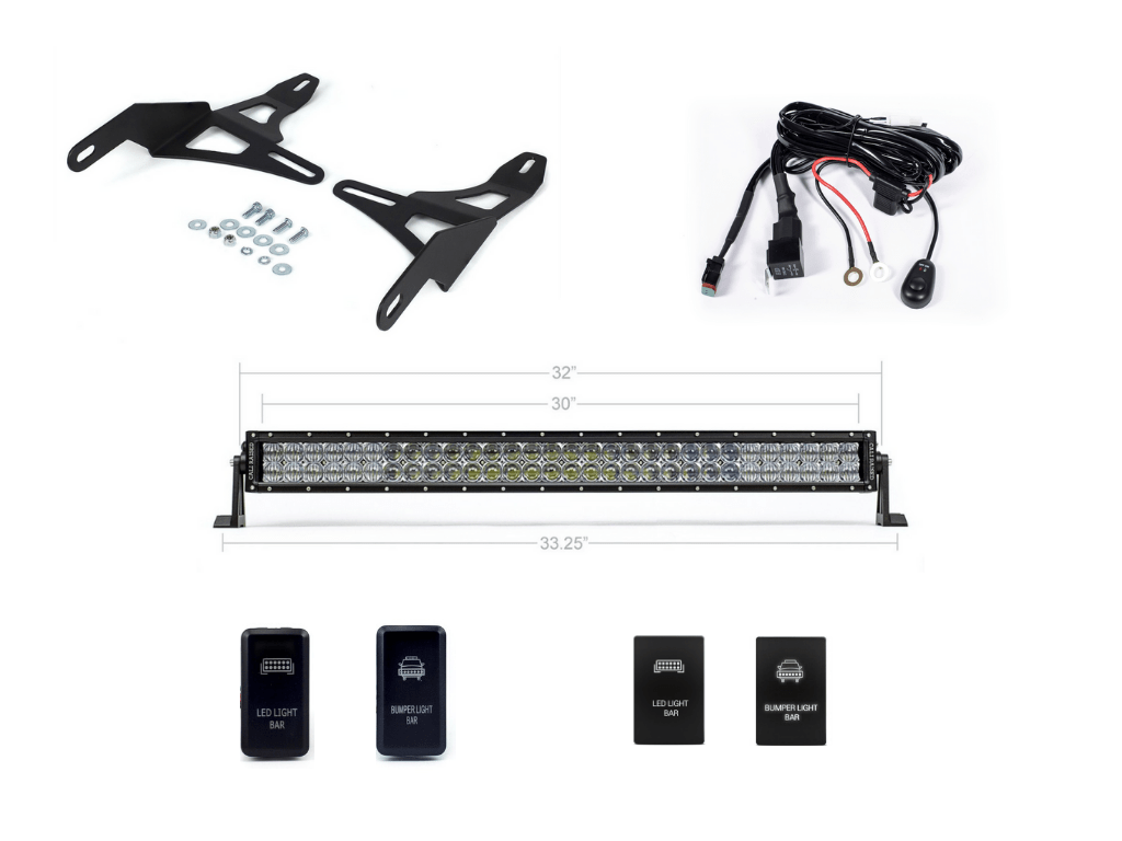 Cali Raised LED LED Light Mounts/Combos 32" Lower Bumper Hidden LED Light Bar Kit Fits 2016-2023 Toyota Tacoma