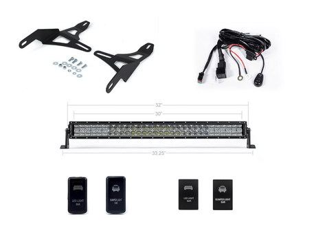 Cali Raised LED LED Light Mounts/Combos 32" Lower Bumper Hidden LED Light Bar Kit Fits 2016-2023 Toyota Tacoma