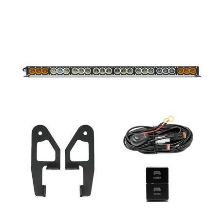 Cali Raised LED LED Light Mounts/Combos 43 in Dual Function  W/ Small Dual OEM Switch Premium Roof Rack Front Light Bar Kit for 2005-2023 Toyota Tacoma