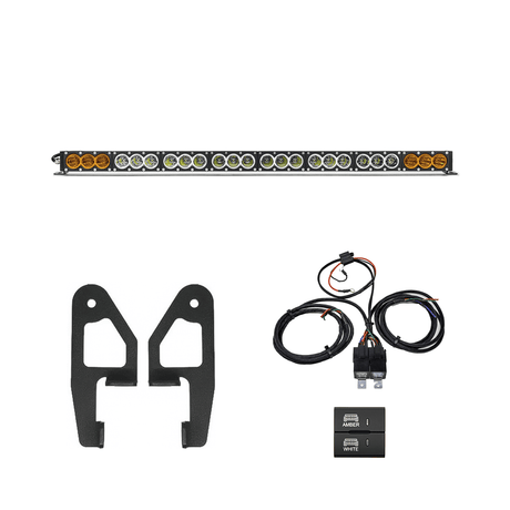 Cali Raised LED LED Light Mounts/Combos 43 in Dual Function  W/ Square Dual OEM Switch Premium Roof Rack Front Light Bar Kit for Toyota Tacoma 2024+