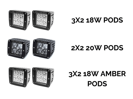 Cali Raised LED LED Light Mounts/Combos Bed Rail LED Pod Brackets Kit For Toyota Truck