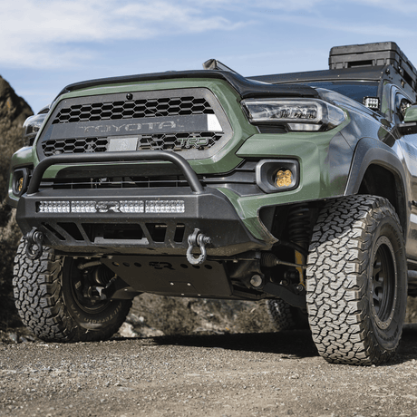 Cali Raised LED Rock Sliders/Armor Stealth Bumper For 2016-2023 Tacoma