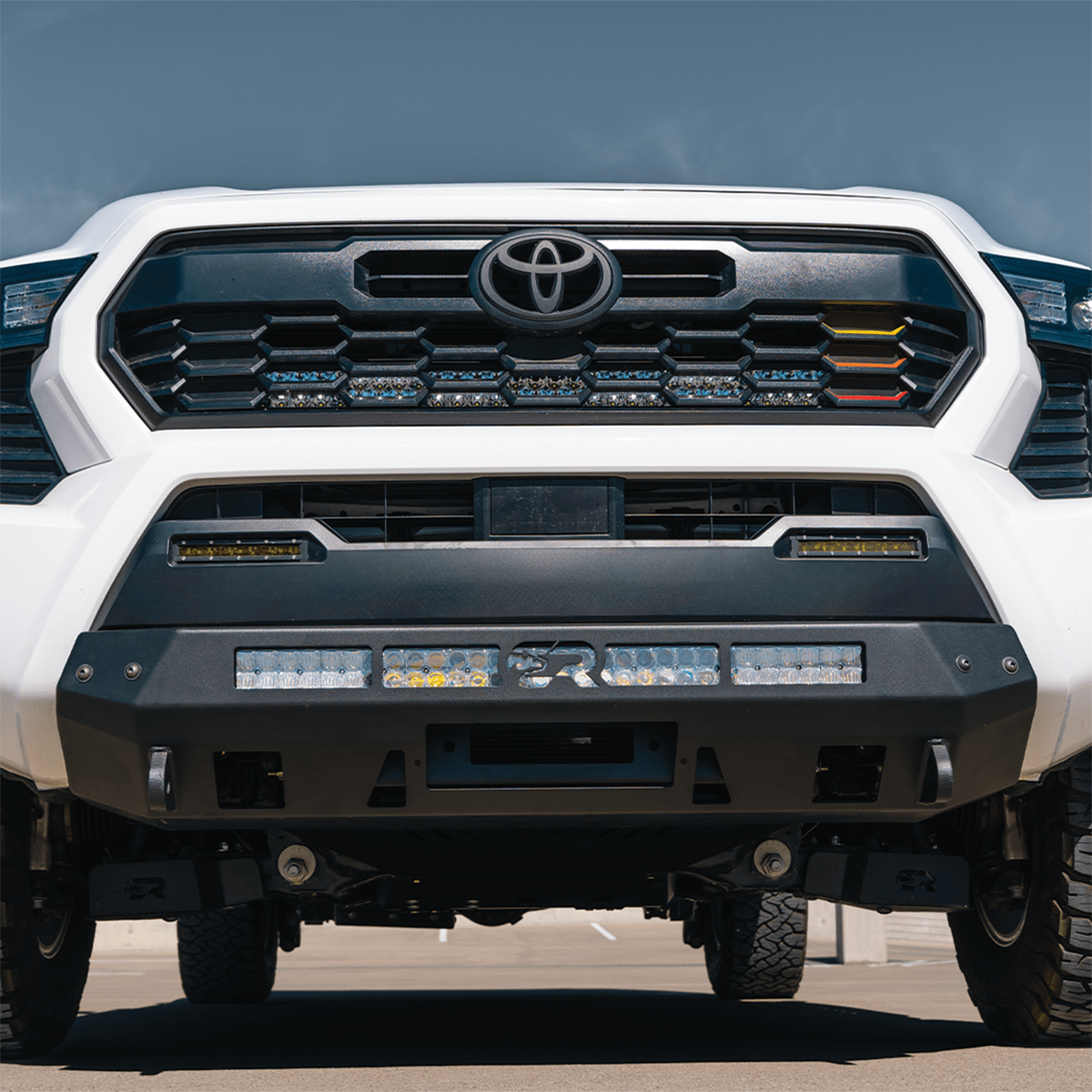 Cali Raised LED Rock Sliders/Armor Stealth Bumper For 2024+ Tacoma