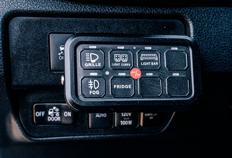 Cali Raised LED Switches Vehicle Accessory 8 Switch Control System (Blue Backlighting)