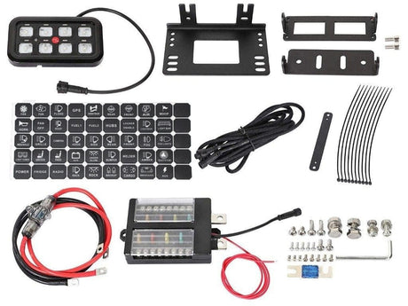 Cali Raised LED Switches Vehicle Accessory 8 Switch Control System (Blue Backlighting)