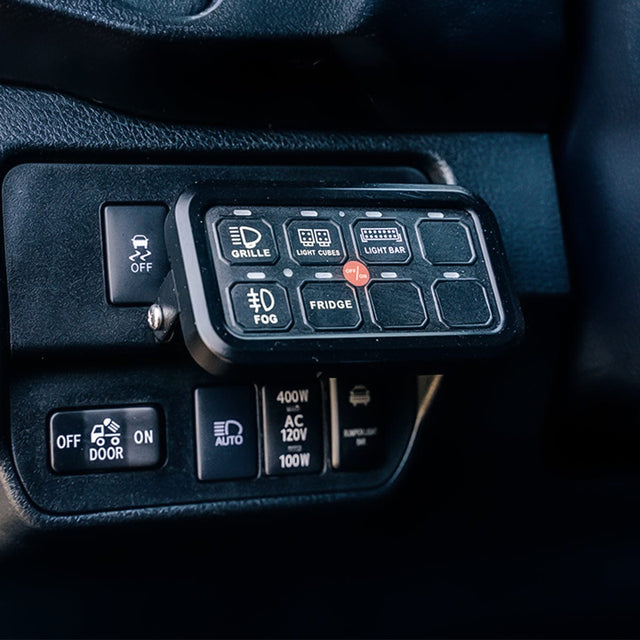 Cali Raised LED Switches Vehicle Accessory 8 Switch Control System (Blue Backlighting)