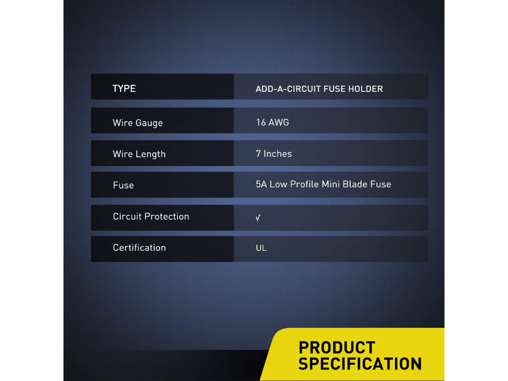 Cali Raised LED Wiring 12V Add A Fuse Kit W/5Amp Lo Profile Mini Blade Fuse