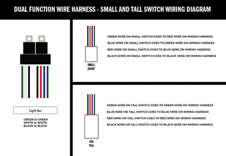 Cali Raised LED Wiring Wiring Harness for Dual Function Light Bar