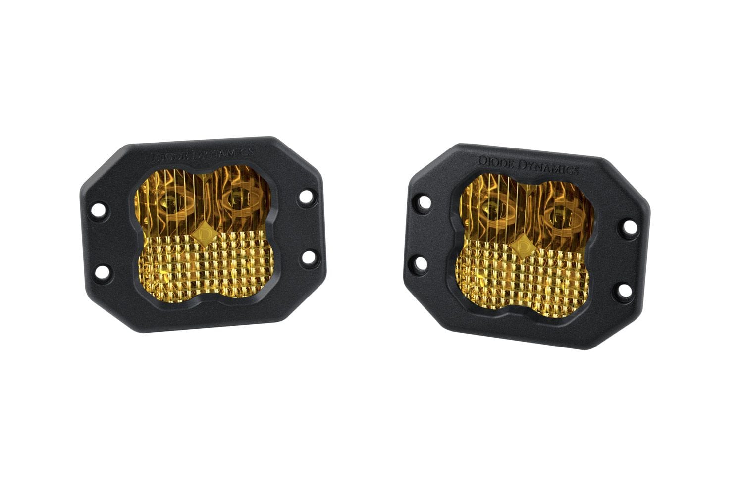 Diode Dynamics Combo / Amber Stage Series 3" SAE Yellow Sport Flush Mount LED Pod (Pair)