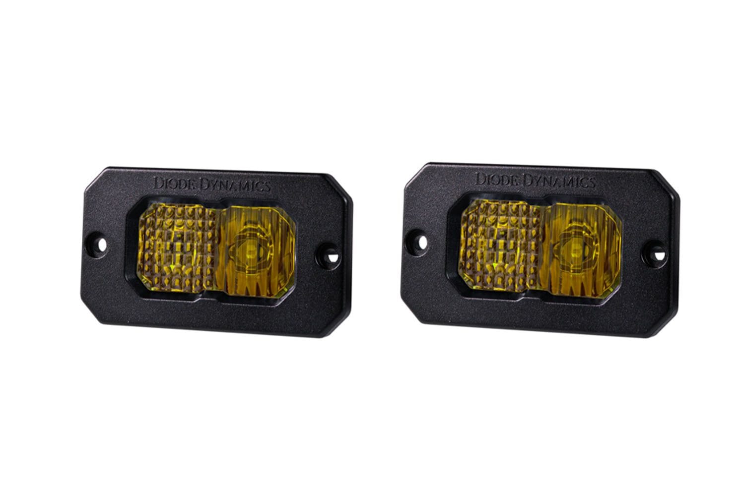 Diode Dynamics Combo Stage Series 2" SAE Yellow Sport Flush Mount LED Pod (Pair)