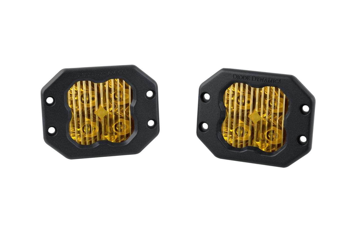 Diode Dynamics Driving / Amber Stage Series 3" SAE Yellow Sport Flush Mount LED Pod (Pair)