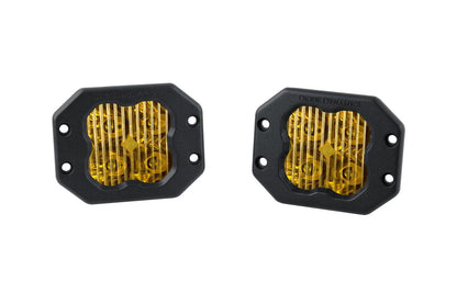 Diode Dynamics Driving / Amber Stage Series 3" SAE Yellow Sport Flush Mount LED Pod (Pair)