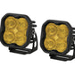 Diode Dynamics Flood / Amber Stage Series 3" SAE Yellow Pro LED Pod (Pair)