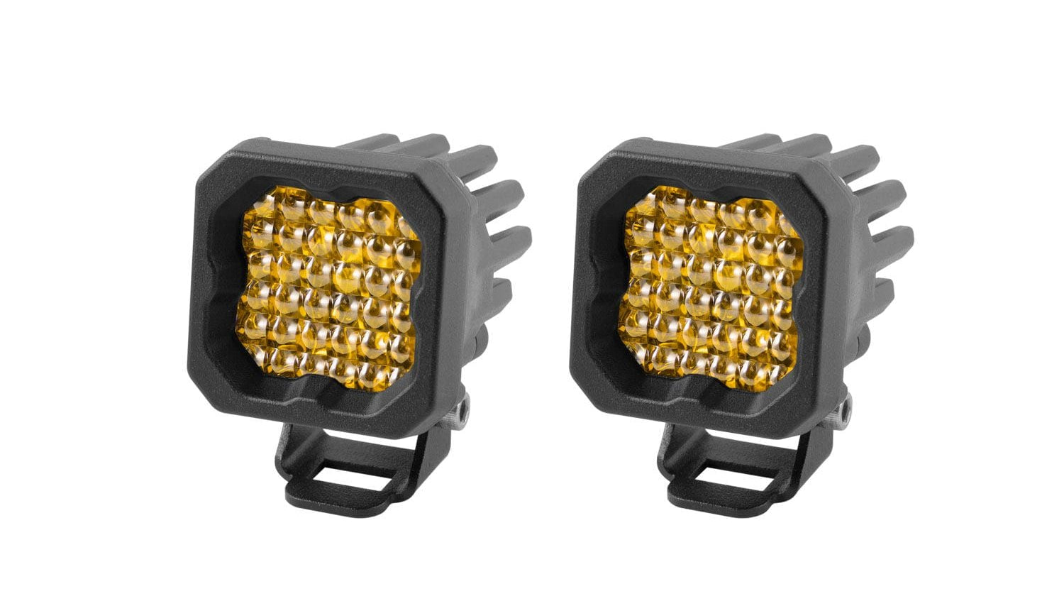 Diode Dynamics Flood / Amber Stage Series C1 Yellow Sport Standard LED Pod (Pair)