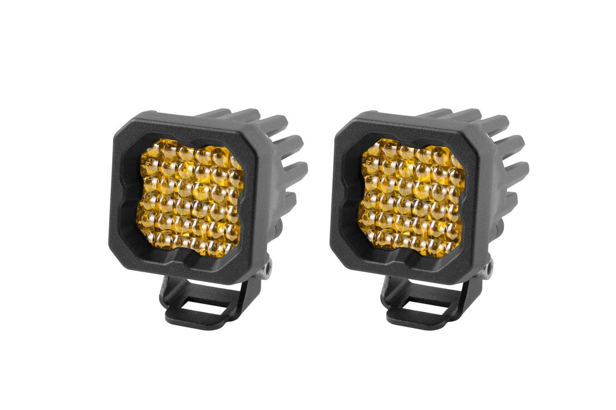 Diode Dynamics Flood / Amber Stage Series C1 Yellow Sport Standard LED Pod (Pair)