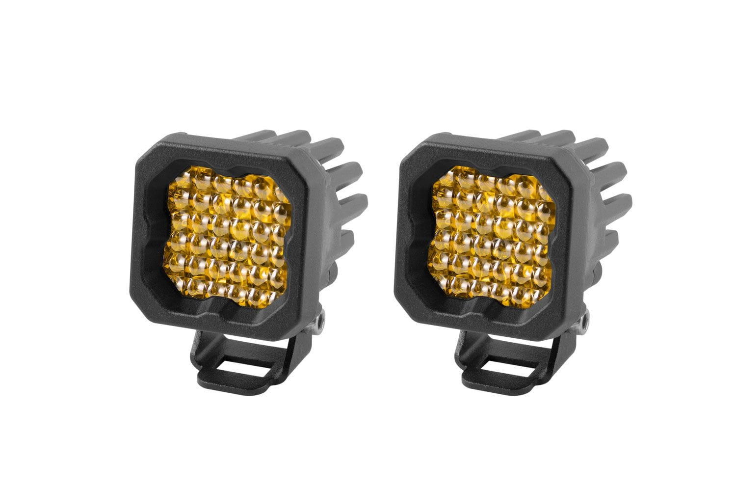 Diode Dynamics Flood / Amber Stage Series C1 Yellow Sport Standard LED Pod (Pair)