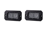 Diode Dynamics Flood / Cool White (6000K) Stage Series 2" SAE White Sport Flush Mount LED Pod (Pair)