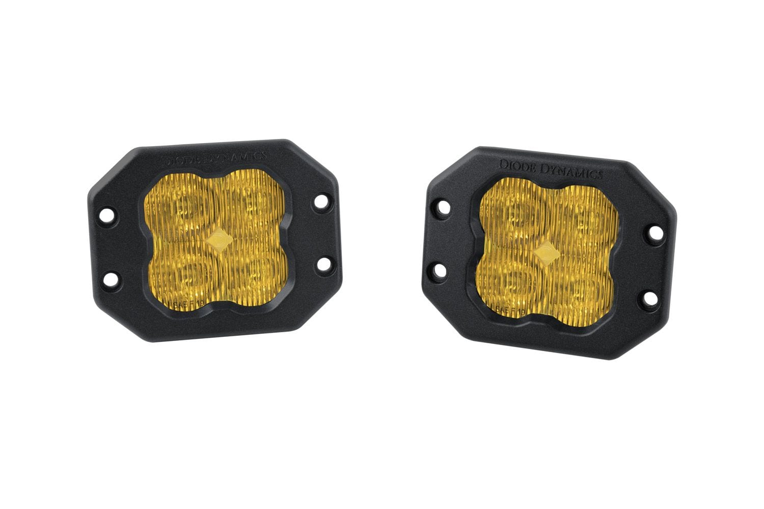 Diode Dynamics Flood / None Stage Series 3" SAE Yellow Sport Flush Mount LED Pod (Pair)