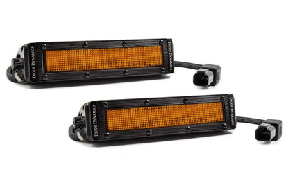 Diode Dynamics Flood Stage Series 6" SAE Amber Light Bar (Pair)