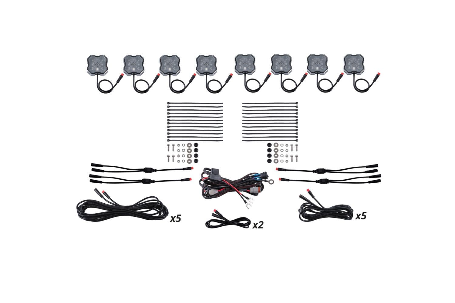 Diode Dynamics No / No Stage Series RGBW LED Rock Light Kit (8-Pack)