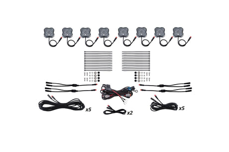 Diode Dynamics No / No Stage Series RGBW LED Rock Light Kit (8-Pack)