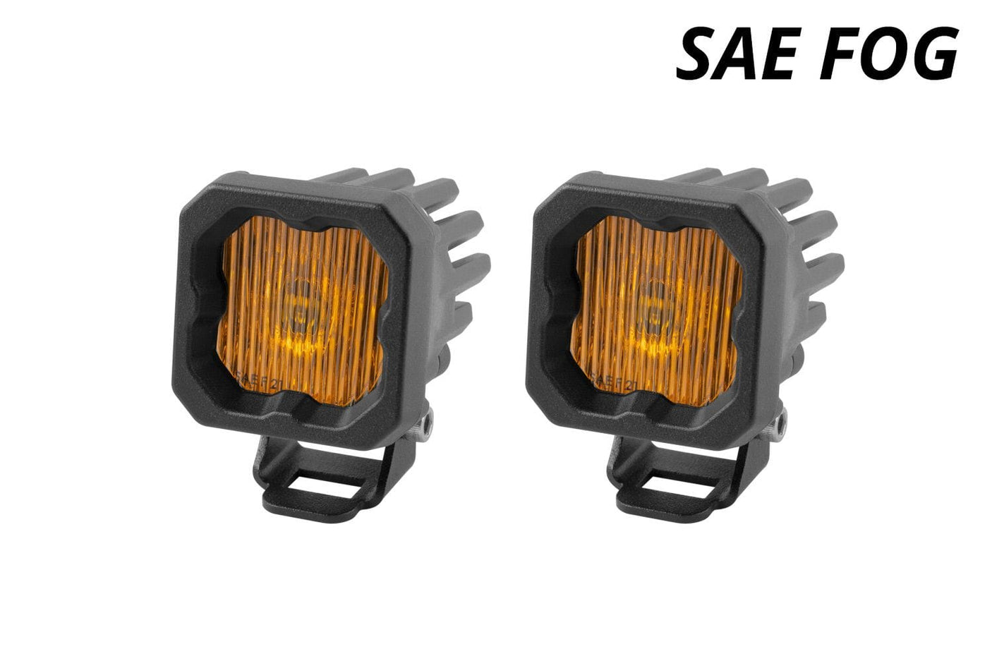 Diode Dynamics SAE Fog / Amber Stage Series C1 Yellow SAE Fog Standard LED Pod (Pair)