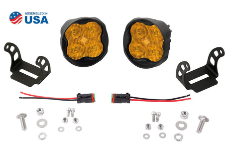 Diode Dynamics SAE Fog / N/A Stage Series 3" SAE Yellow Max Angled LED Pod (Pair)